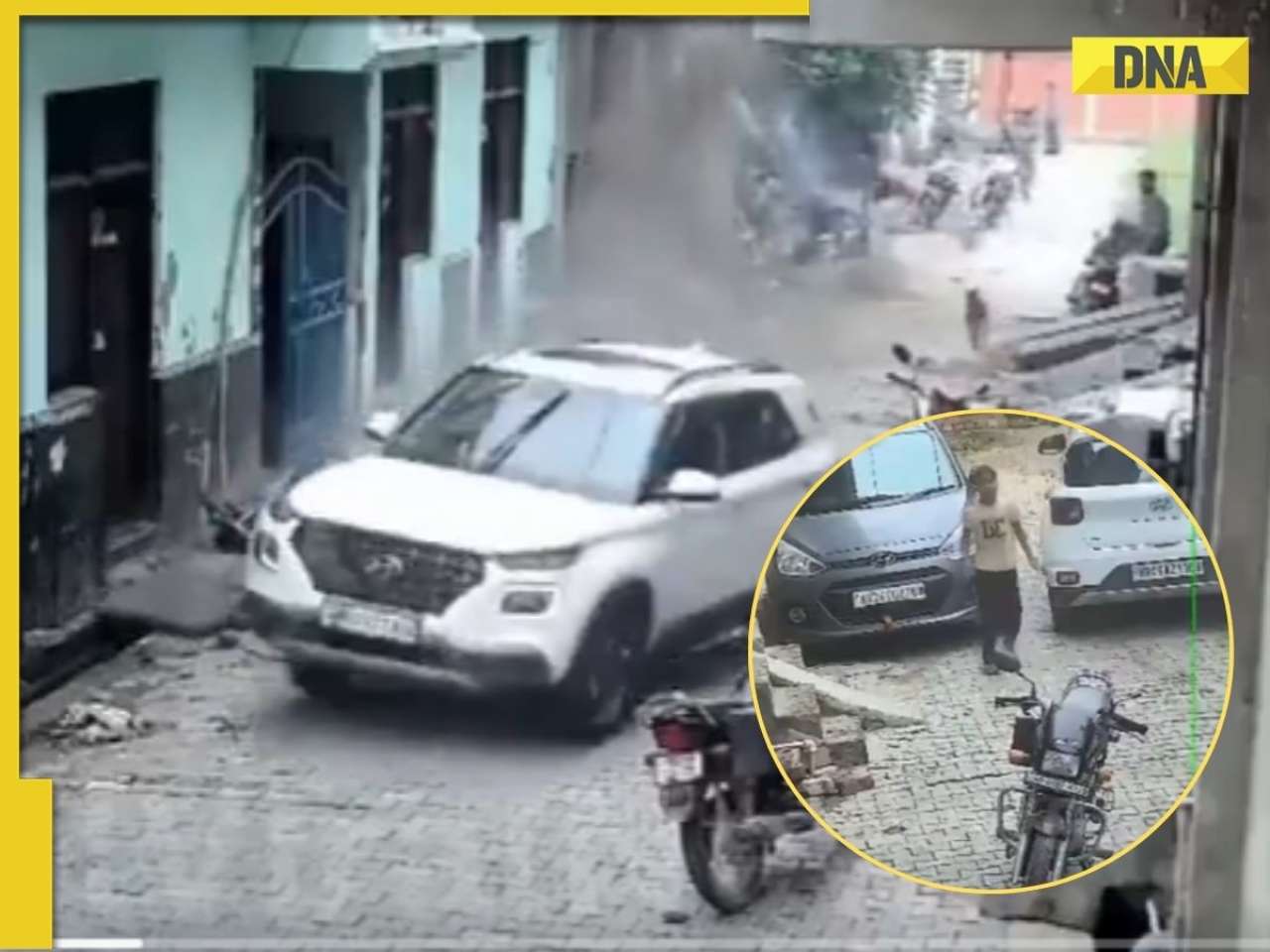 Caught on CCTV: Young kids nearly runs over two people with racing SUV Car in Haryana, internet reacts, says 'Parents must be..', watch viral video