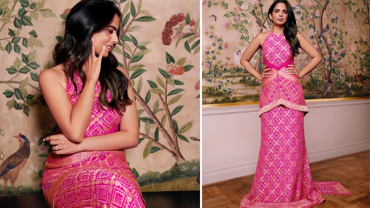 Isha's pink gown