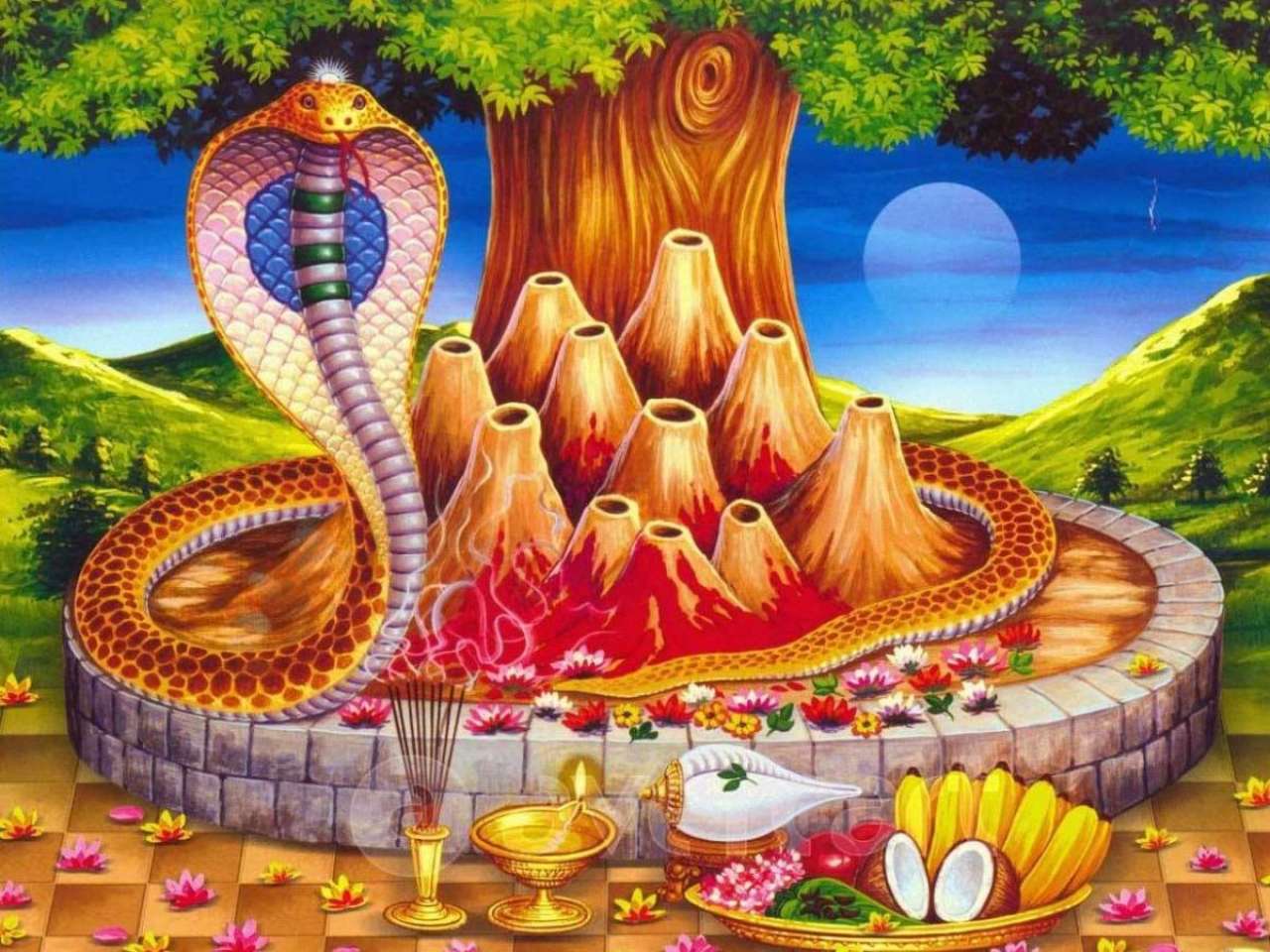 What mantras should be chanted during the puja?