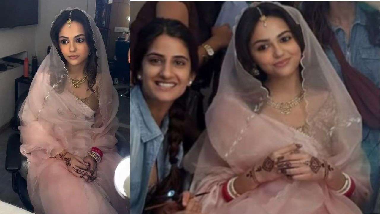 Blush pink saree