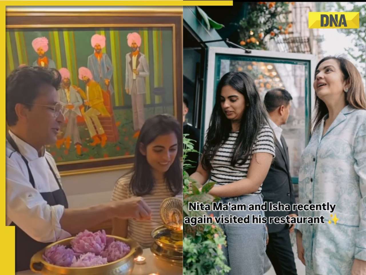 Nita Ambani, Isha Ambani twin in elegant outfits for dinner with Vikas Khanna in New York