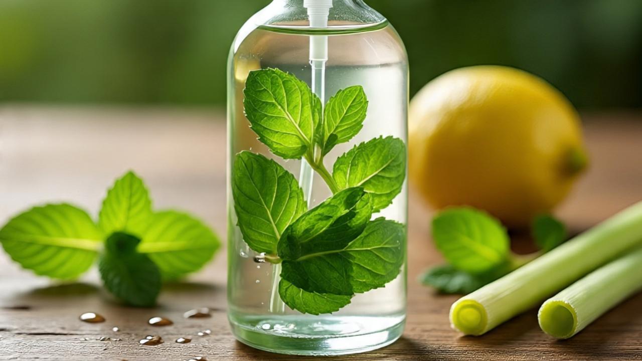 लेमनग्रास और पुदीना का स्प्रे