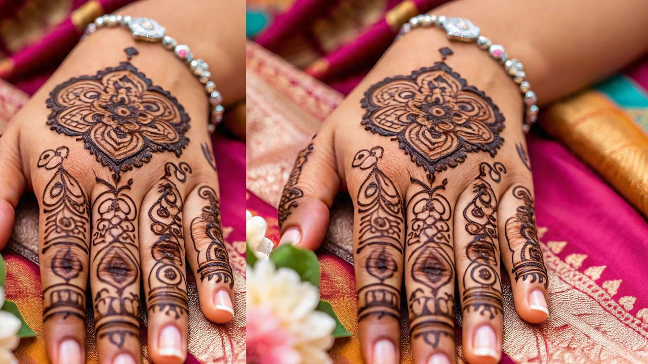 बैक हैंड फ्लावर डिजाइन