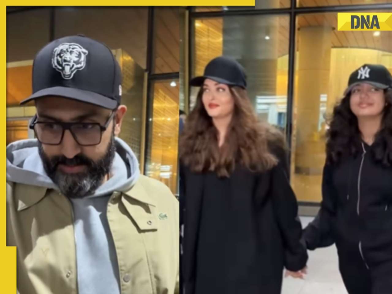 Abhishek Bachchan patiently waits for Aishwarya Rai, closes car door for her as they return from trip with Aaradhya: Watch viral video