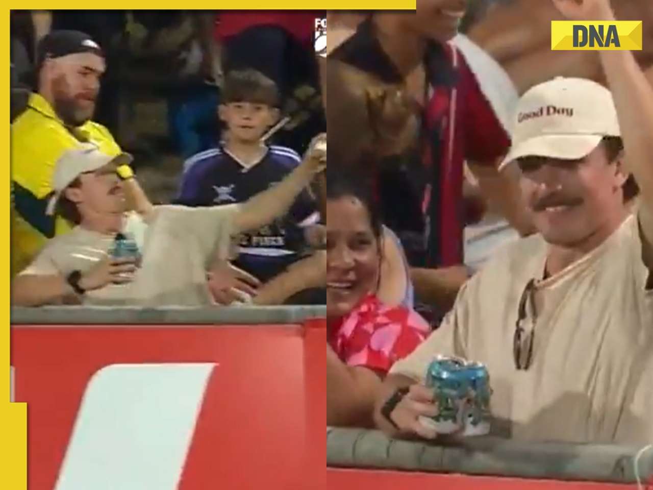 When cricket fan grabbed 'Catch of the Year' while holding two vodka cans during AUS vs SA T20I game | Watch viral video