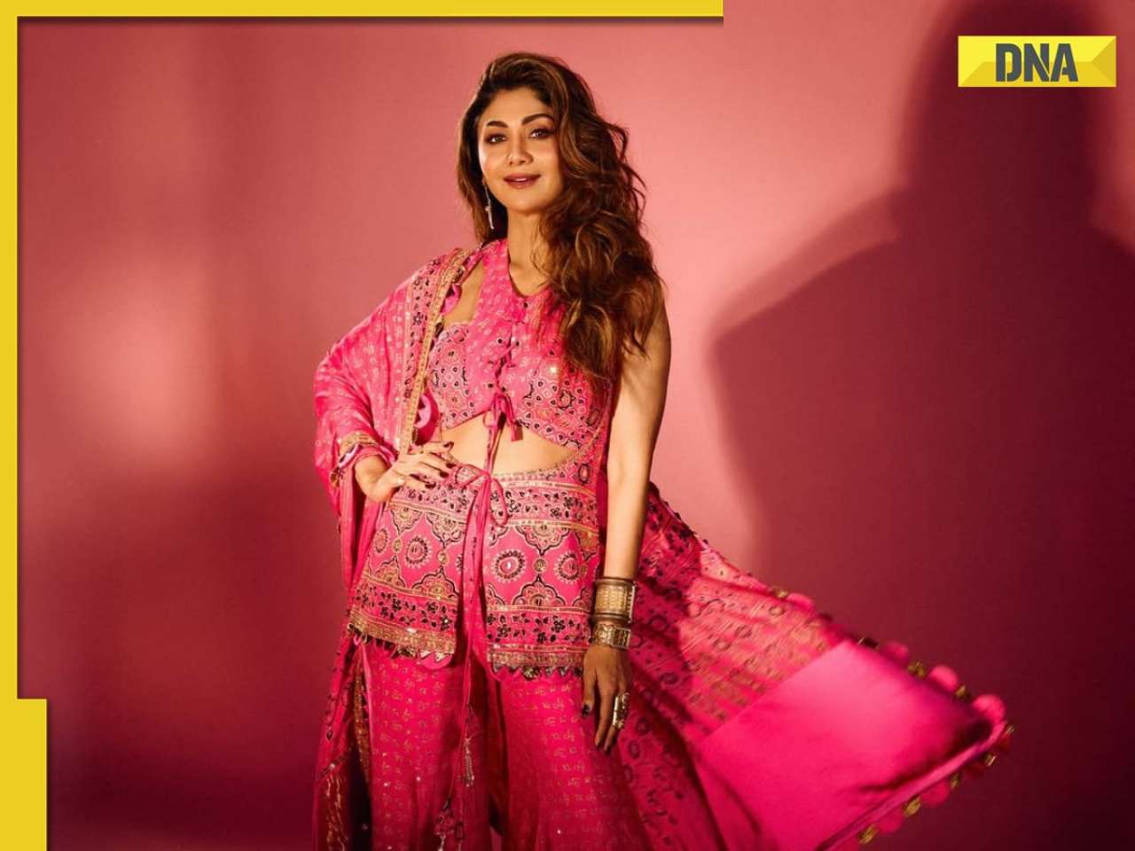 Shilpa Shetty exudes elegance in vibrant pink indo-western look; SEE PICS
