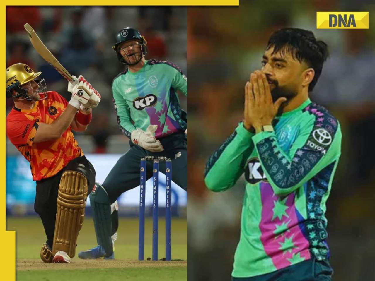 RCB star goes 4, 6, 6, 6, 4 to clobber Rashid Khan for 26 runs in an over, Afghan star registers worst figures in The Hundred