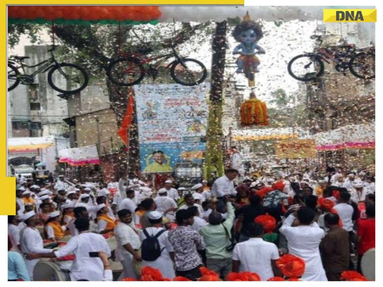 Krishna Janmashtami 2025: Children broke an unusual 'Cycle Dahi Handi' to celebrate the festival - VIRAL