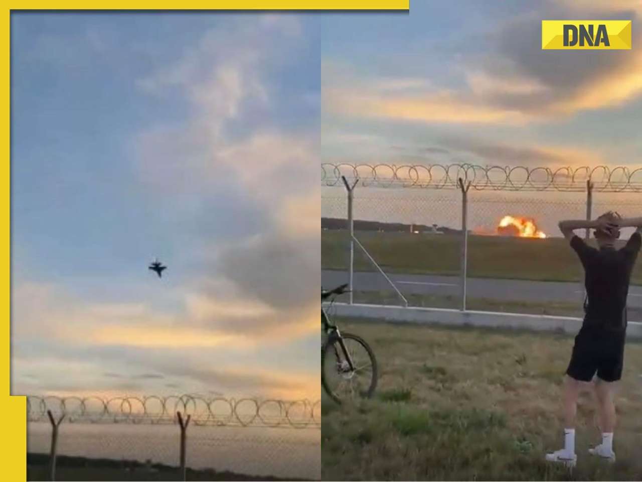 Polish Air Force F-16 crashes during air show rehearsals, video shows aircraft falling 90 degree, later exploding in massive fireball; pilot dead