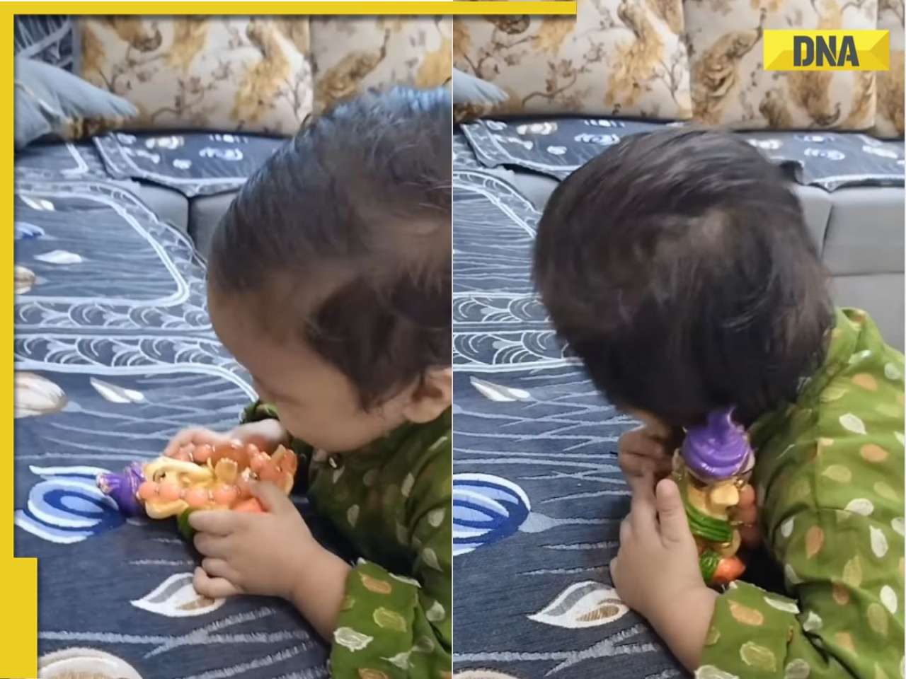 ‘Cute Ganesh thief’: Little boy refuses to let go of Lord Ganesha idol, viral video leaves netizens smiling; WATCH