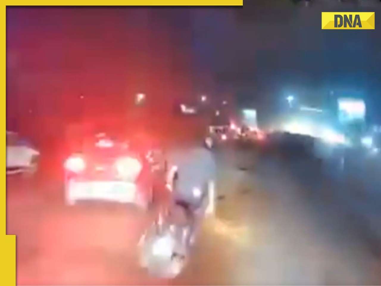 Viral video shows bus driver hits brakes on time, prevents fatal accident after pothole almost kills rider; Know what happened 