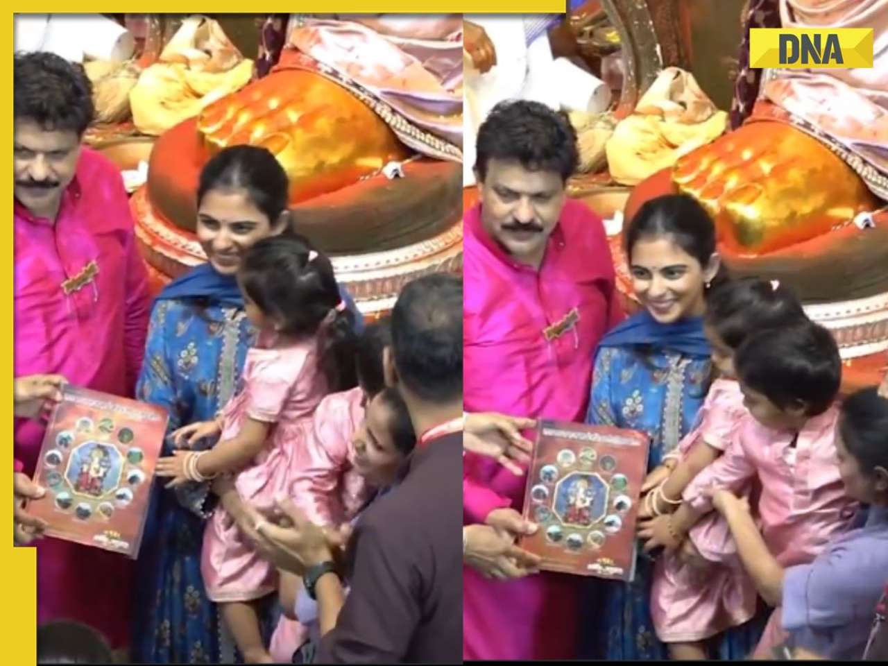 Isha Ambani visits Lalbaugcha Raja with twins Krishna, Aadiya to offer prayers, watch