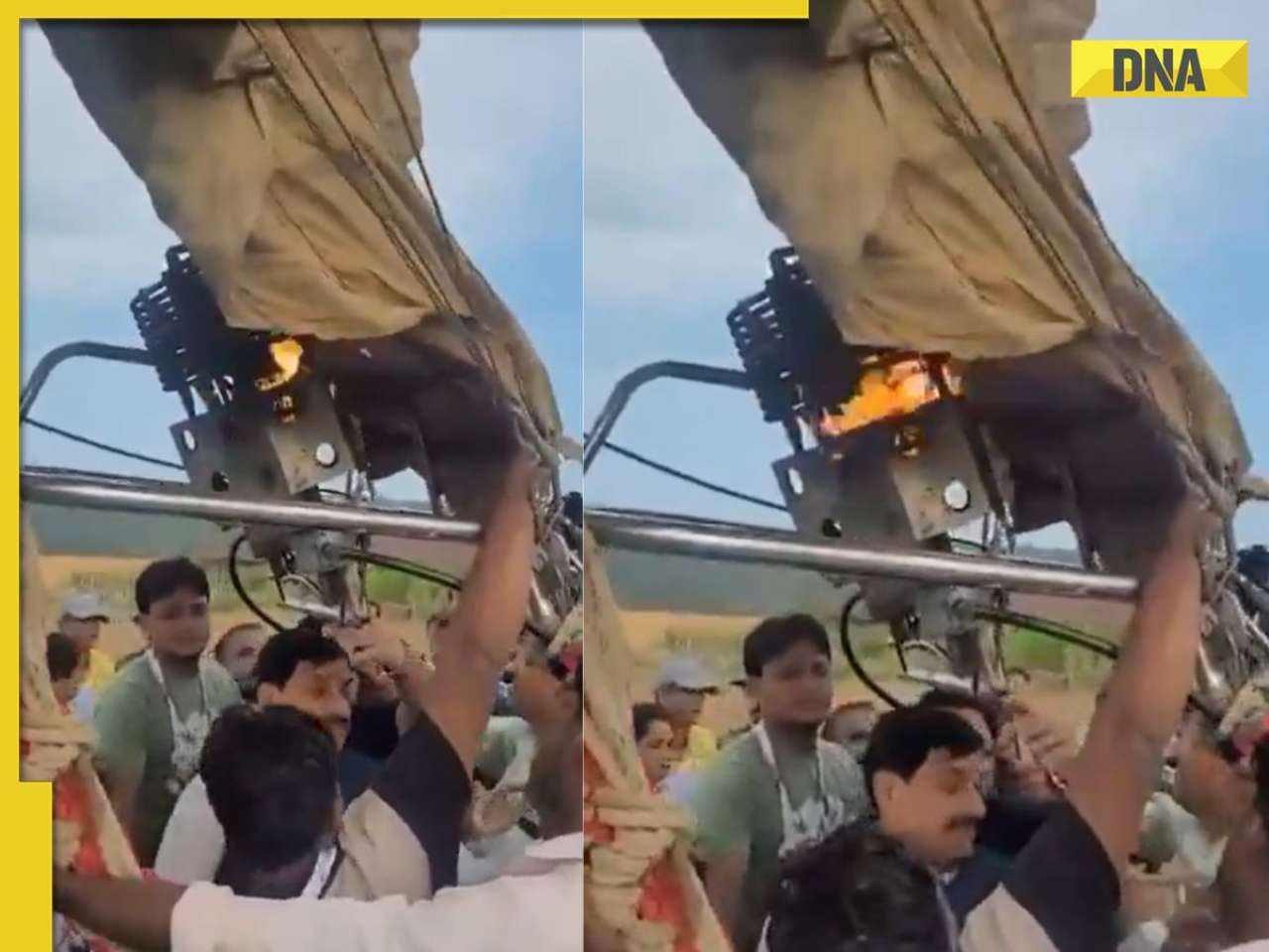 Viral Video shows MP CM Mohan Yadav's hot air balloon catches fire