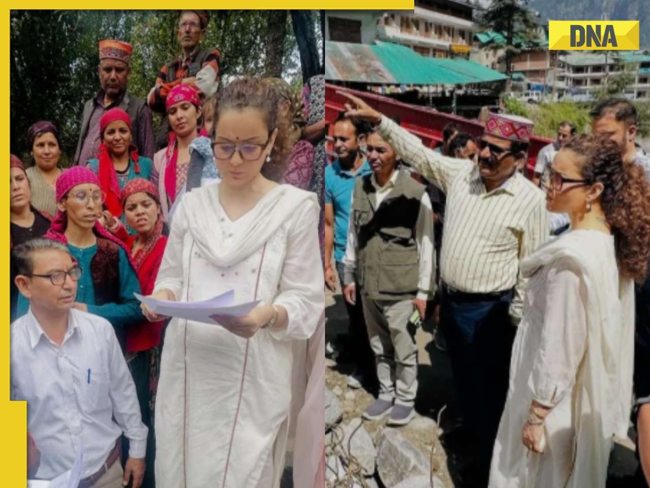Kangana Ranaut visits rain-hit areas in Himachal Pradesh; locals show black flags, shout slogans: 'Go back, you are late'