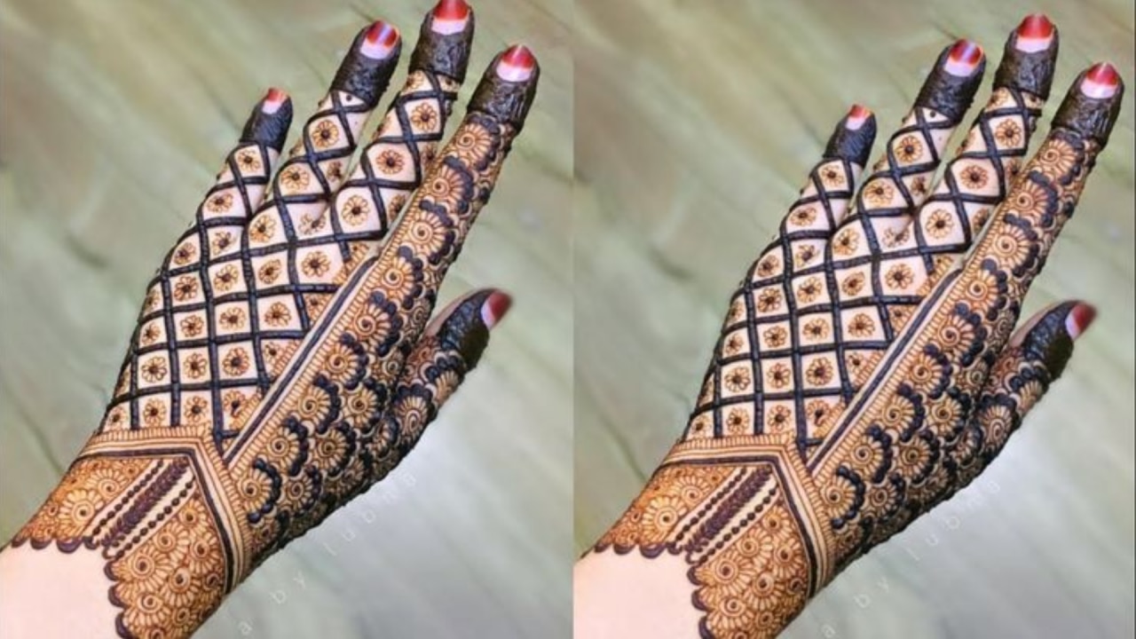 राजस्थानी जाली और चेक वर्क (Rajasthani Jaali and Check Work Mehndi)