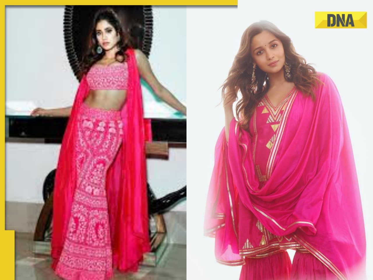 Navratri 2025: 5 Bollywood-inspired pink outfits, from Janhvi Kapoor’s bodycon lehenga to Alia Bhatt’s sharara set