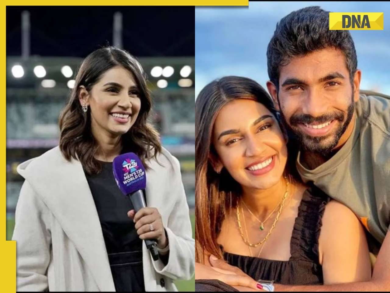 Sanjana Ganesan steals the show with 'akkhi duniya ek taraf, mera Bumrah ek taraf' remark during IND vs BAN match, watch