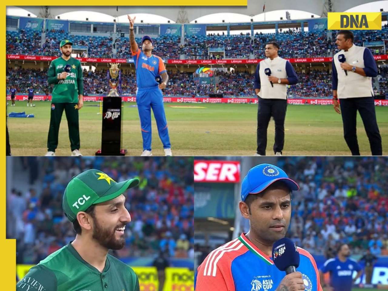 Asia Cup 2025 Final: Captains speak to presenters from their countries as Ravi Shastri, Waqar Younis take separate ends amid handshake row