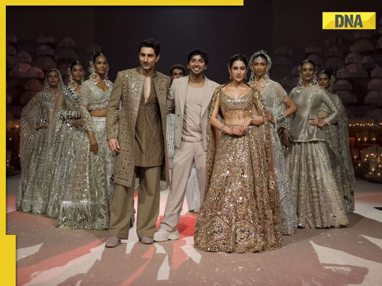 Sara and Ibrahim Ali Khan walk the ramp together for the first time at Abhinav Mishra's 'The Shrine'