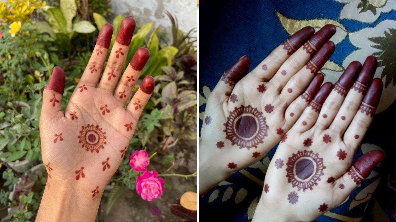गोल डिजाइन वाली खूबसूरत मेहंदी