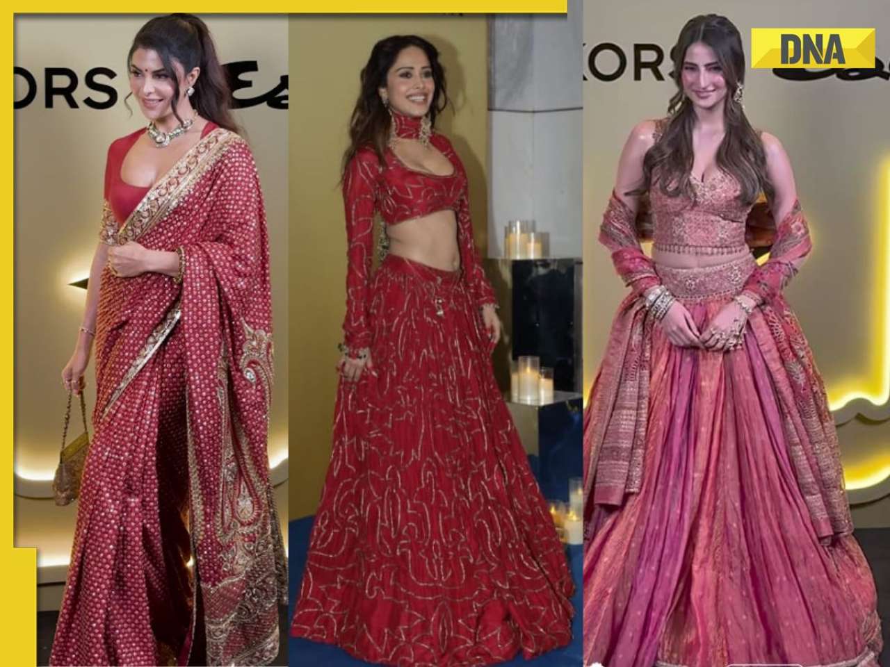 Diwali bash 2025: Nushrratt Bharuccha steals limelight in red, know how Jacqueline Fernandez, Palak Tiwari, and other divas grab attention