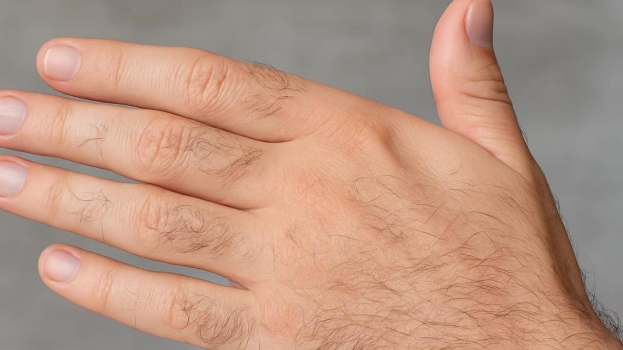 उंगलियों पर बाल