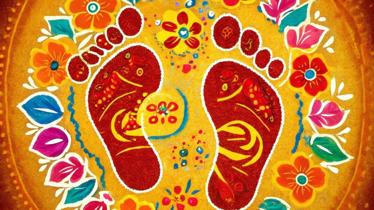 लक्ष्मी चरण बनाने की सही दिशा