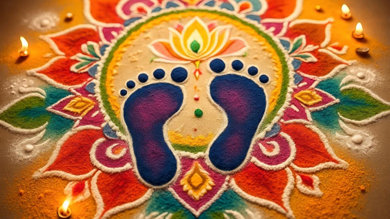 लक्ष्मी पग बनाने के लिए किन चीजों का करें इस्तेमाल