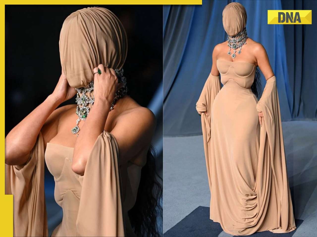 Kim Kardashian makes bold statement in head-covering nude gown at Academy Museum Gala, see pics