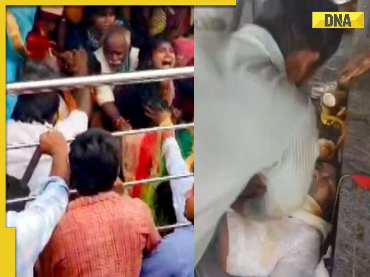 Andhra Temple Tragedy on Cam: Horrifying videos of stampede shows women screaming, devotees stuck in railings, CPR attempts, WATCH