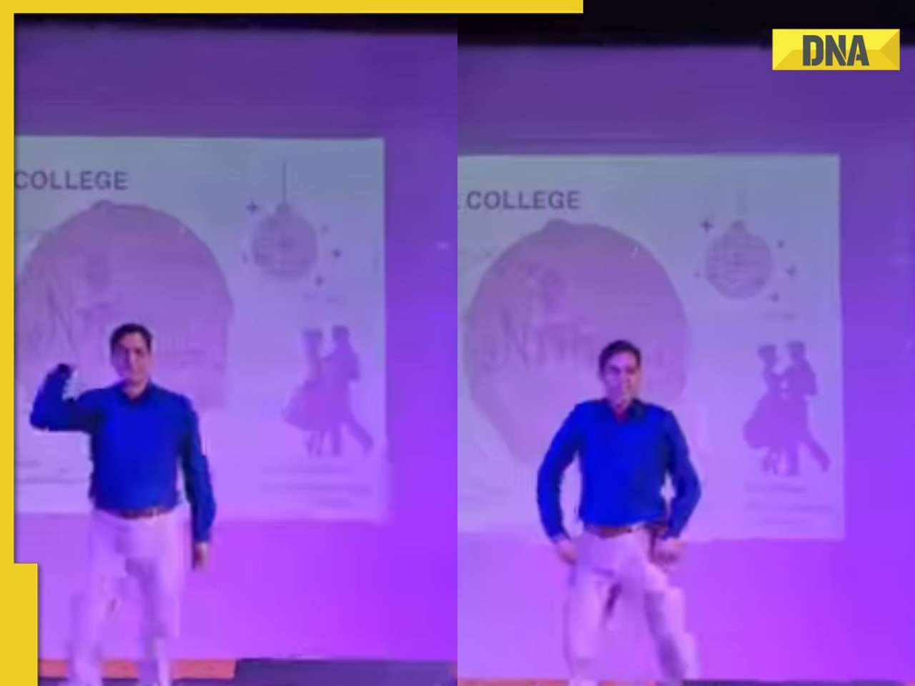 Viral video: Internet applauds Indore professor’s effortless moonwalk on stage, WATCH