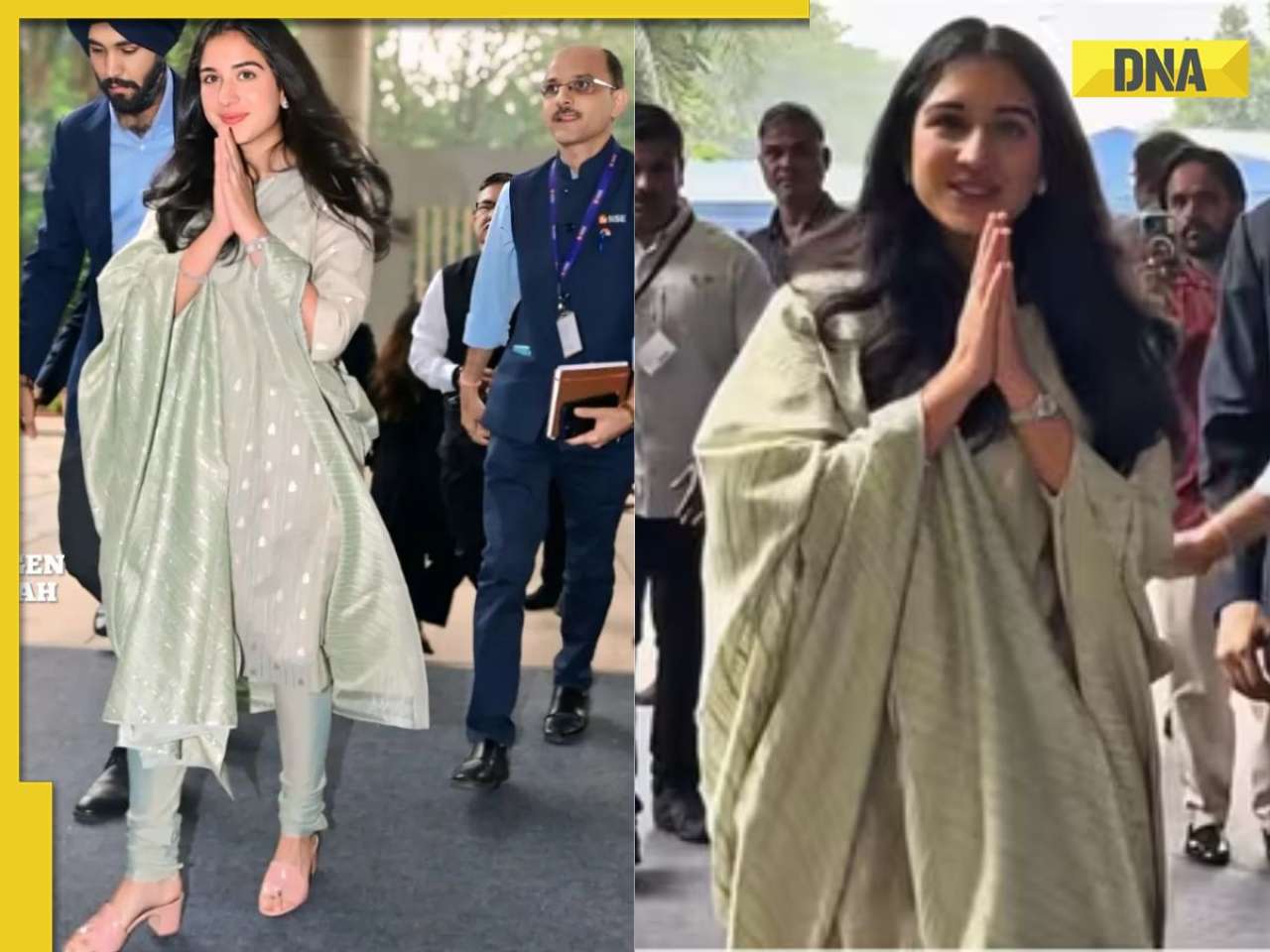 Radhika Merchant dazzles in mint-green suit as she joins Ambani clan at Mumbai event, see pics