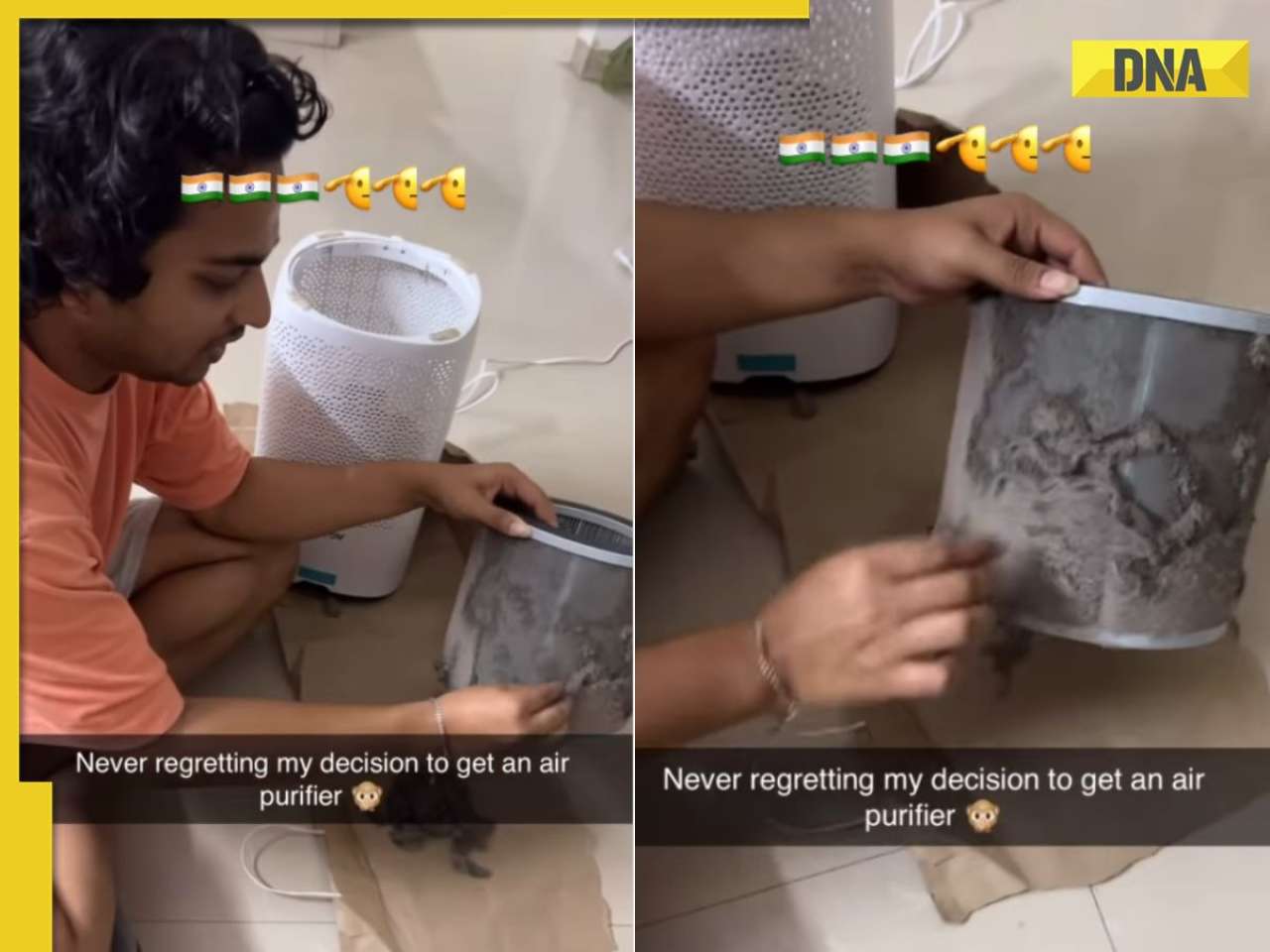 Delhi man shares video of dust-filled air purifier filter, internet shocked by pollution levels