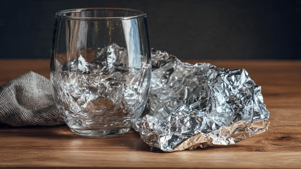 Cleaning Glassware With Aluminium Foil