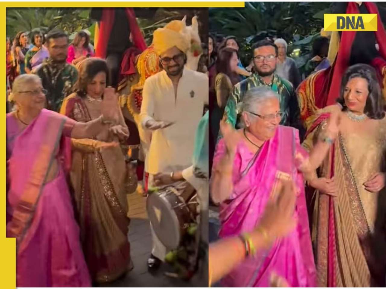 Sudha Murty, Kiran Mazumdar Shaw seen grooving to dhol beats at Eric Mazumdar's baraat in Bengaluru; Watch video