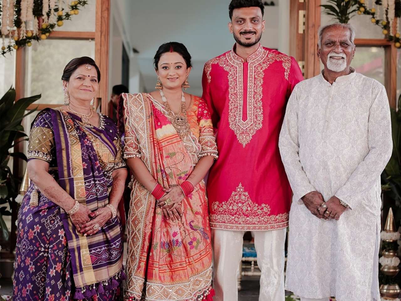 Axar Patel and his wife Meha inaugurate their new house