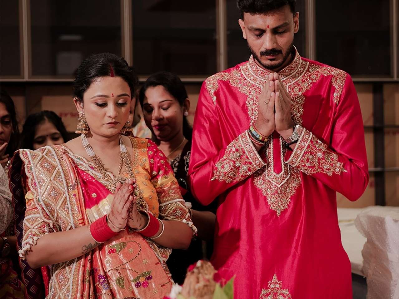 Axar Patel and Meha performed Vastu Pujan at their new home