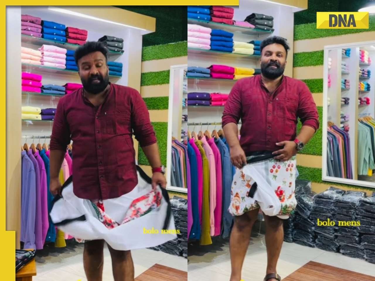 Viral video shows Kerala man introducing Christmas special lungi; netizens say ‘Santa has seen things that...’