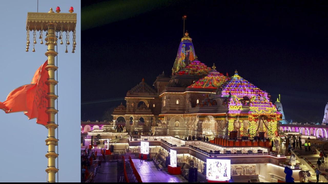 Ram Mandir Dhwajarohan Photos: ध्वजारोहन के बाद सामने आईं तस्वीरें, भगवा  झंडे के साथ पोज देते दिखें PM मोदी और योगी | DNA HINDI