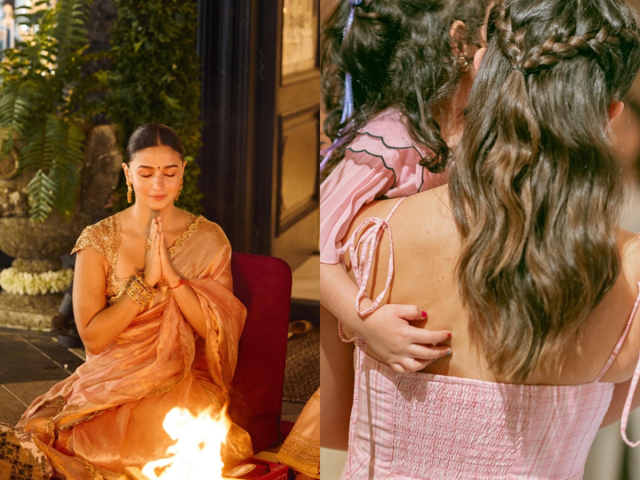 Raha and Alia Bhatt performing the holy hawan