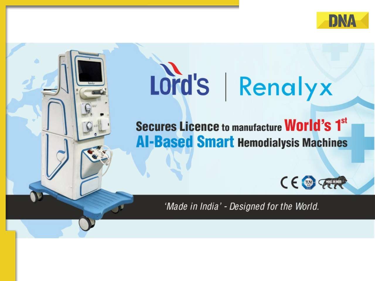 Lords Mark Industries Ltd.-Renalyx Wins Licence to Manufacture Class C World's First AI-Based Smart HemoDialysis Machines, Becomes World's 6th CE-Certified Brand