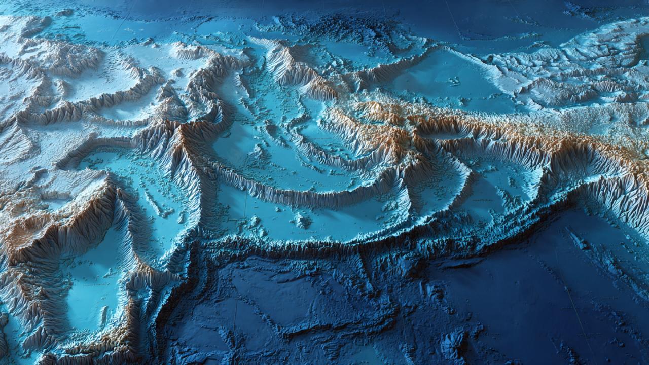 पानी के नीचे एक विशाल ज्वालामुखी संरचना