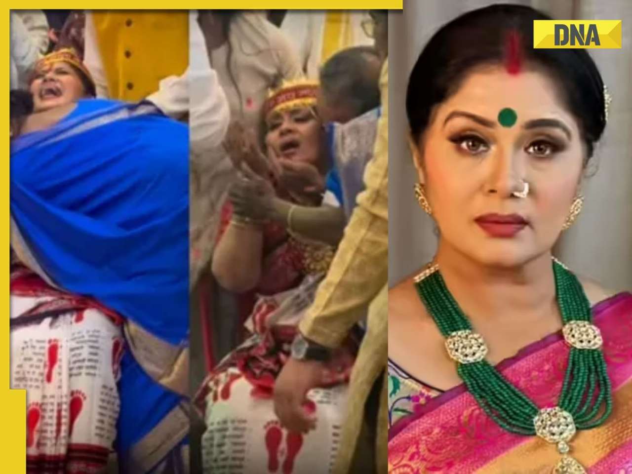 Watch: Sudha Chandran tries to bite people as she loses herself in devotion at Mata Ki Chowki, video goes viral