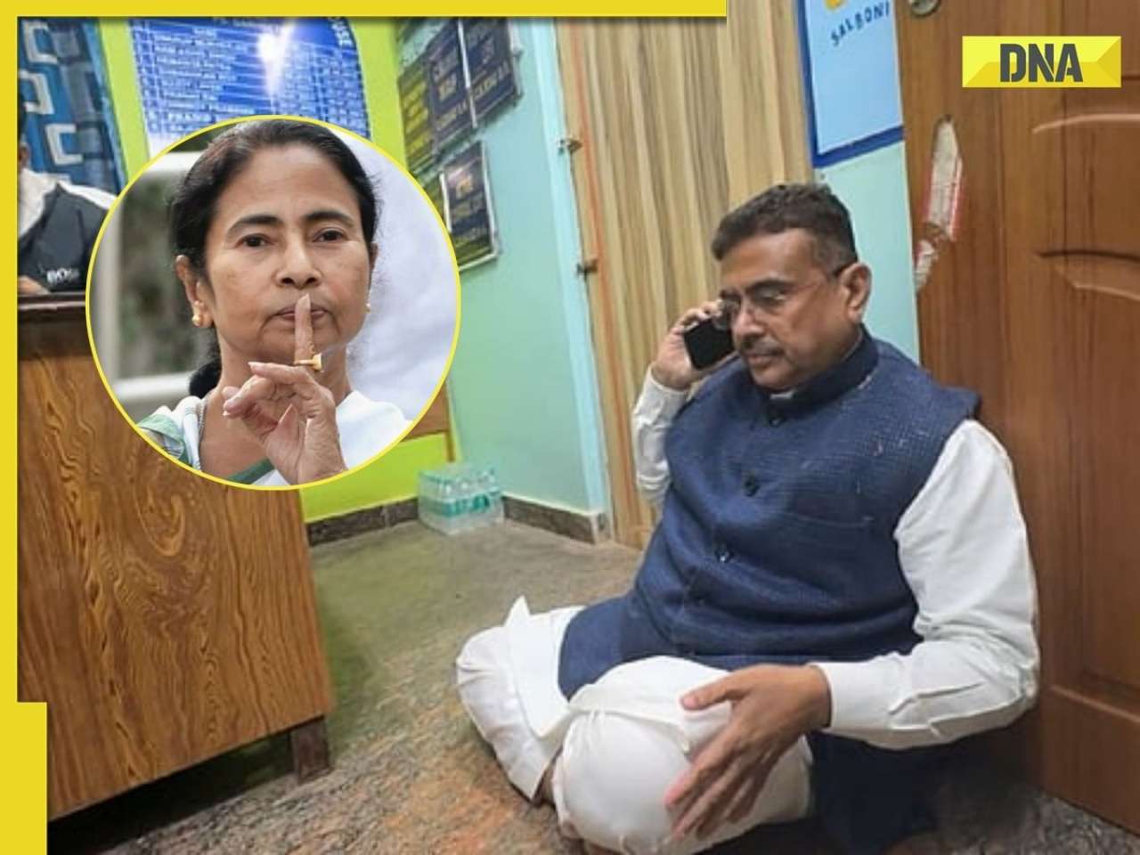 High voltage drama in Bengal: BJP’s Suvendu Adhikari alleges attack on convoy by TMC workers, sits on ‘dharna’ in Police station