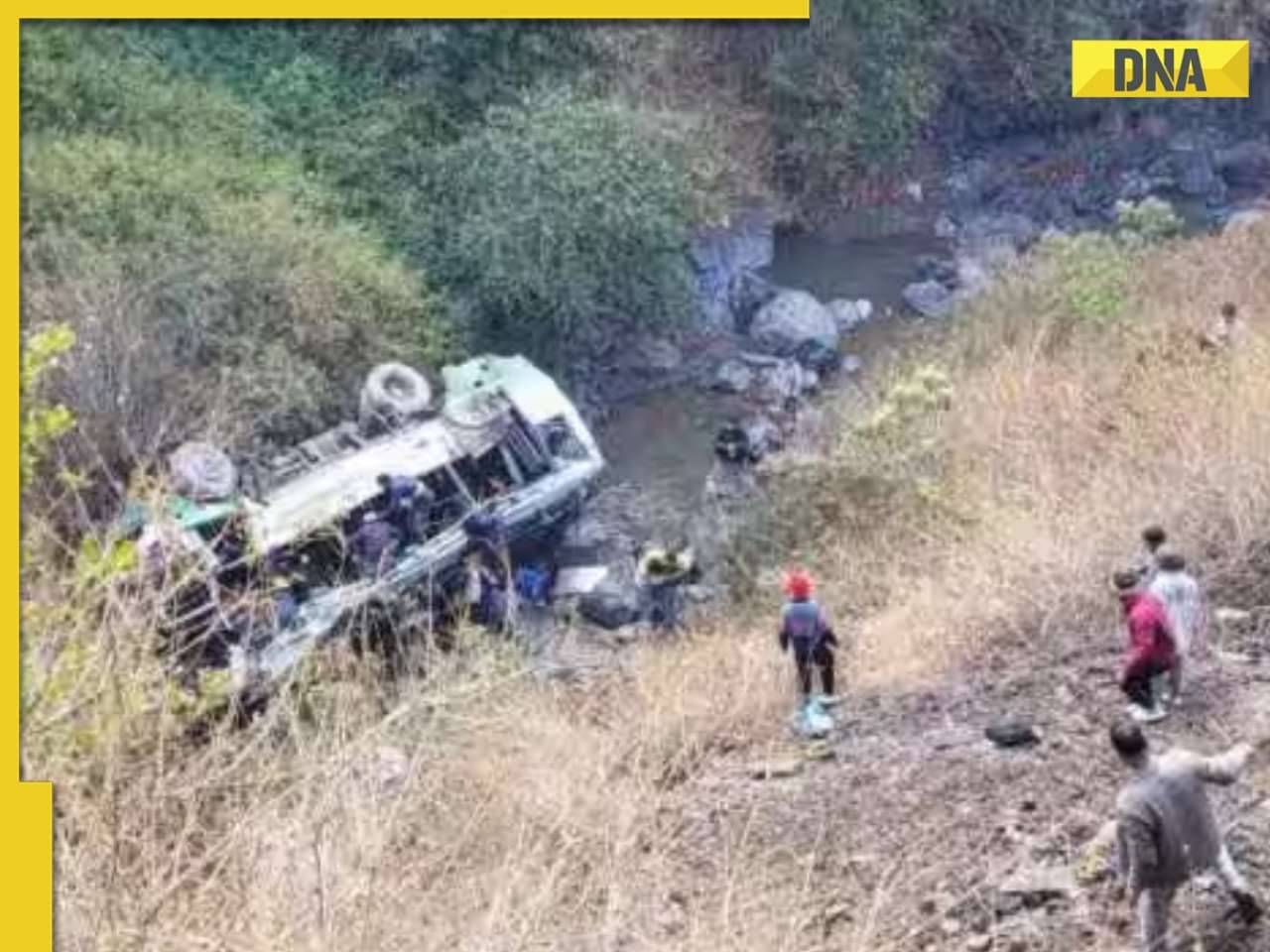 Dehradun Bus Accident: 3 killed, several injured as HRTC bus carrying 30 passengers plunges into gorge; Rescue operation underway