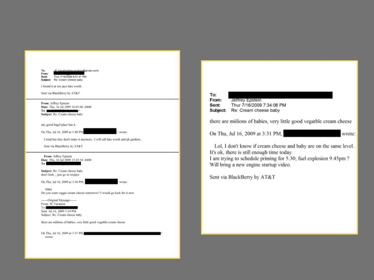 Cream cheese babies mentioned several times