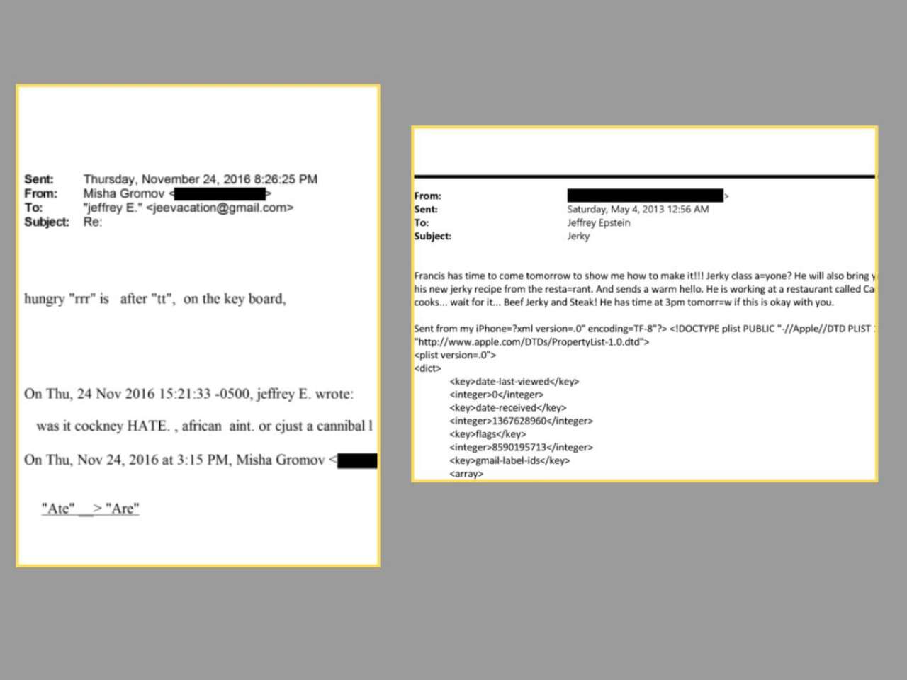 Cannibalism mentioned 6 times in Epstein files