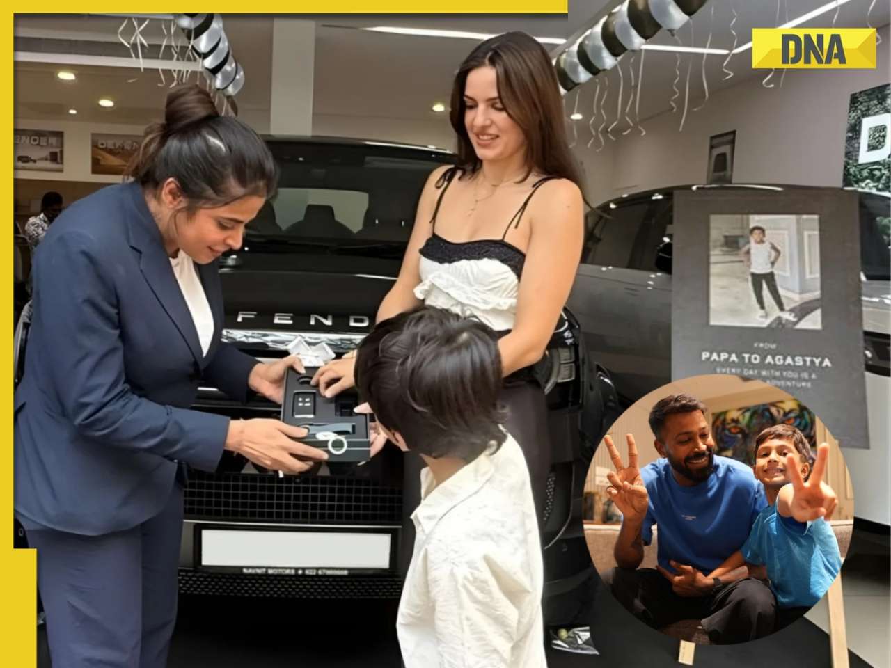 Hardik Pandya gifts Rs 4 crore Land Rover Defender to son Agastya, ex-wife Natasa Stankovic | See pics