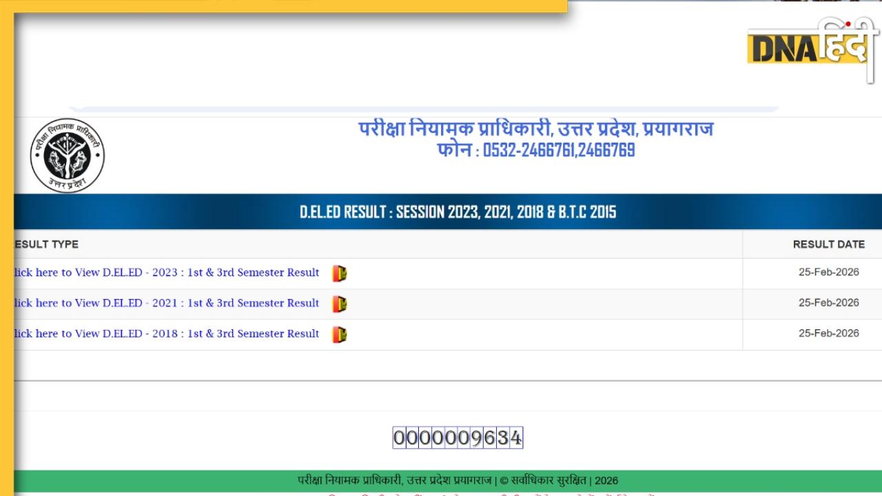 UP DElEd Result 2026: यूपी डीएलएड के पहले और तीसरे सेमेस्टर का रिजल्ट जारी, btcresult.in पर ऐसे करें चेक
