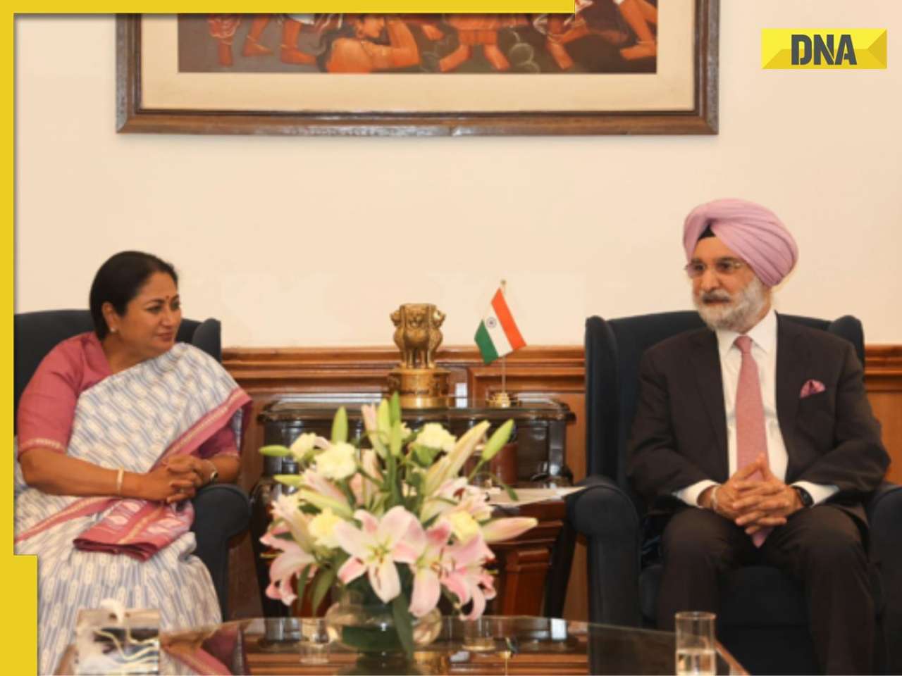 Delhi CM Rekha Gupta pays courtesy visit to Lt Governor Tarunjeet Singh Sandhu, discuss key issues 